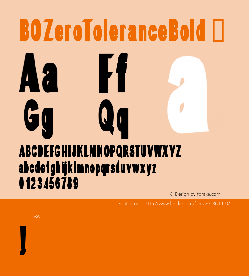 ☞BO Zero Tolerance Bold Macromedia Fontographer 4.1.5 9/9/02; ttfautohint (v1.5);com.myfonts.easy.elemeno.zero-tolerance.bold.wfkit2.version.Fzg图片样张