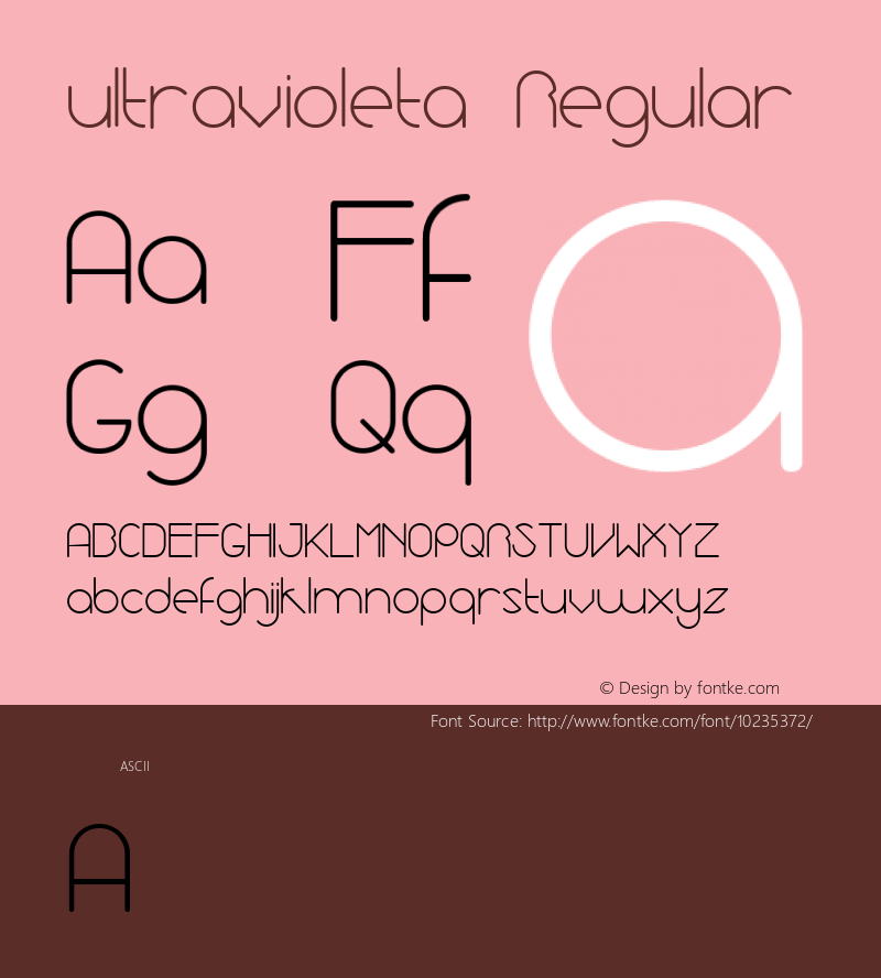 ultravioleta Regular Version 001.000 Font Sample