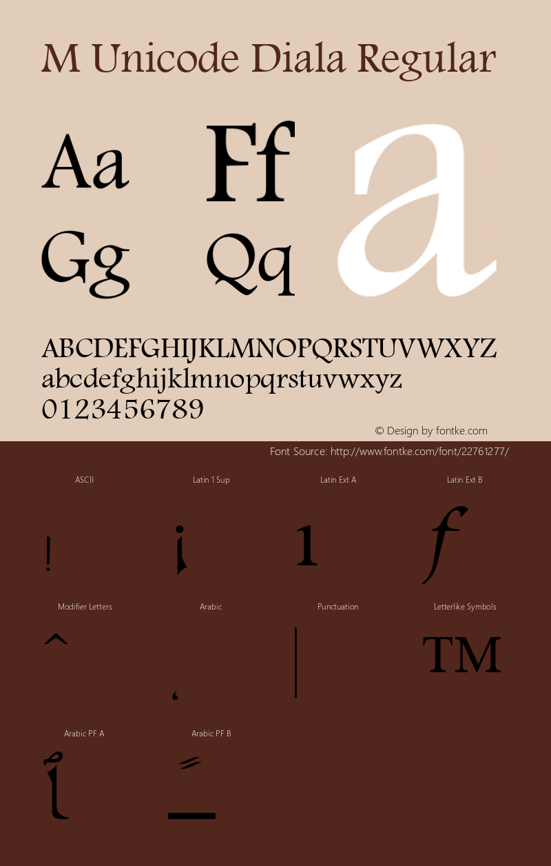 M Unicode Diala 1.0 - 1422 Font Sample