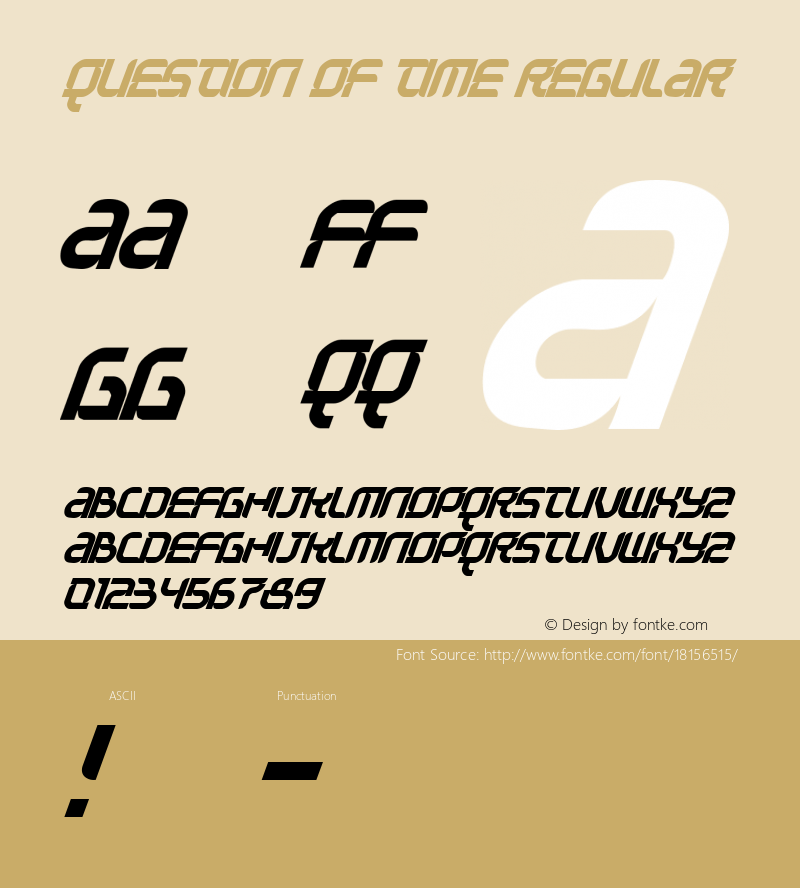 Question of time Regular 2 Font Sample