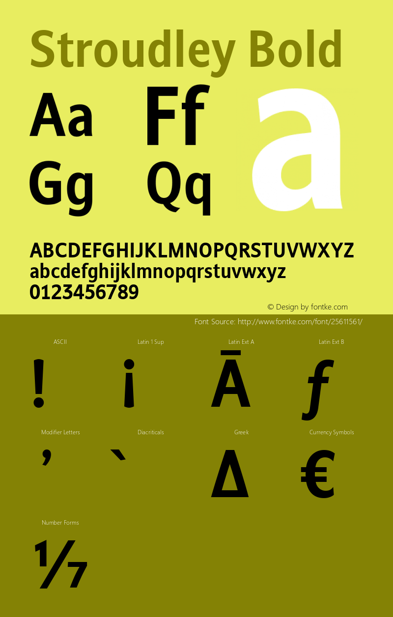 Stroudley Bold Version 2.000 Font Sample