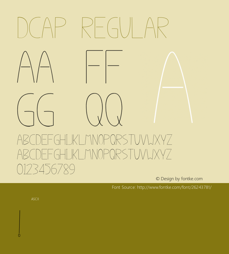 Dcap Version 1.000 Font Sample