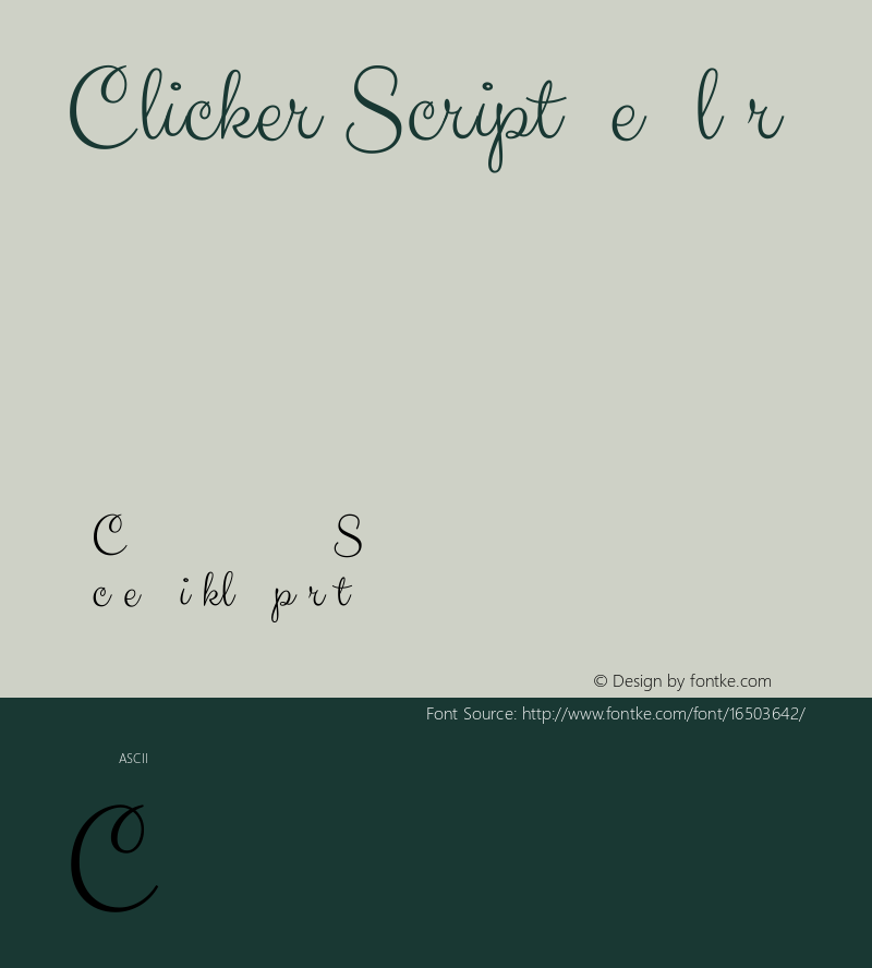 Clicker Script Regular Version 1.000 Font Sample