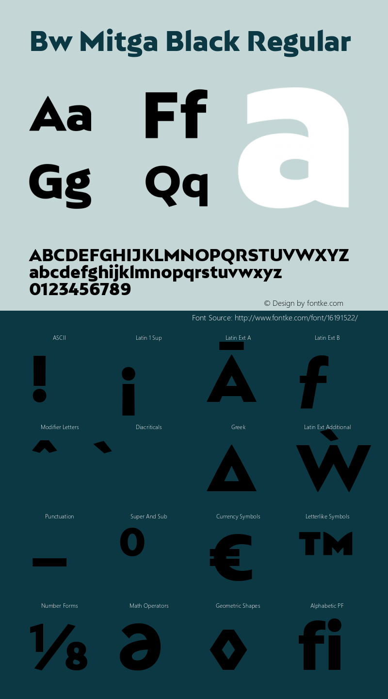 Bw Mitga Black Regular Version 1.030 Font Sample