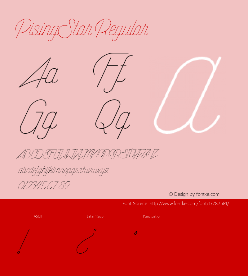 RisingStar Regular Version 1.000 Font Sample