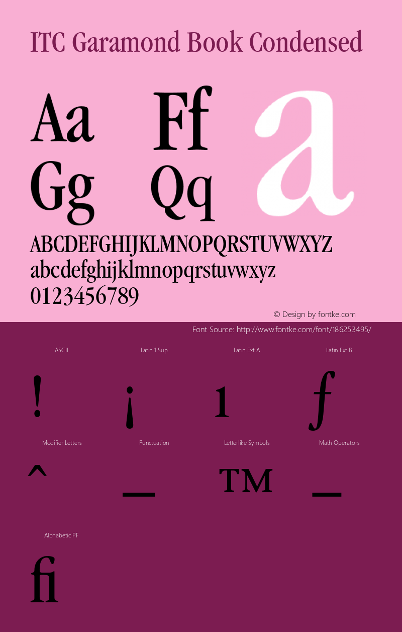 Garamond-BookCondensed 001.000图片样张