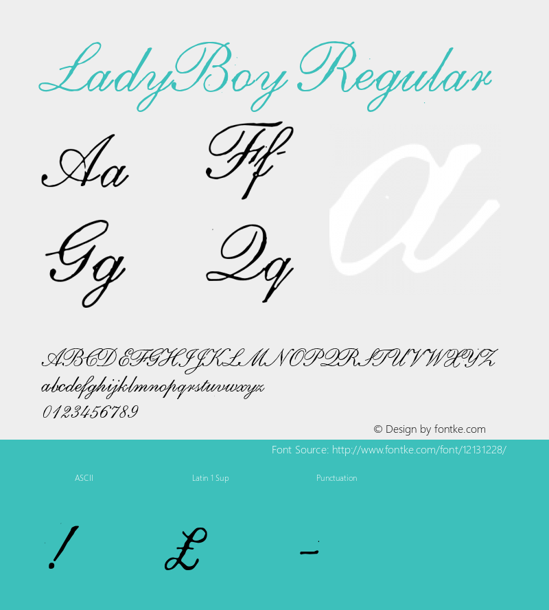 LadyBoy Regular Version 2.200 Font Sample