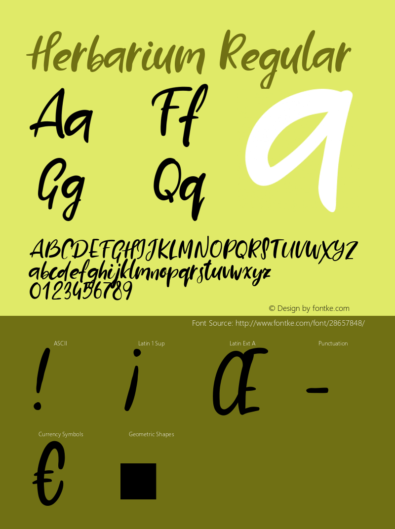 Herbarium Version 1.003;Fontself Maker 2.3.4 Font Sample