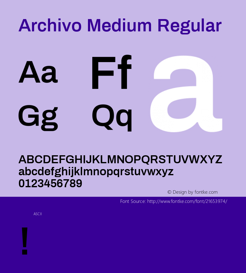 Archivo Medium Regular  Font Sample