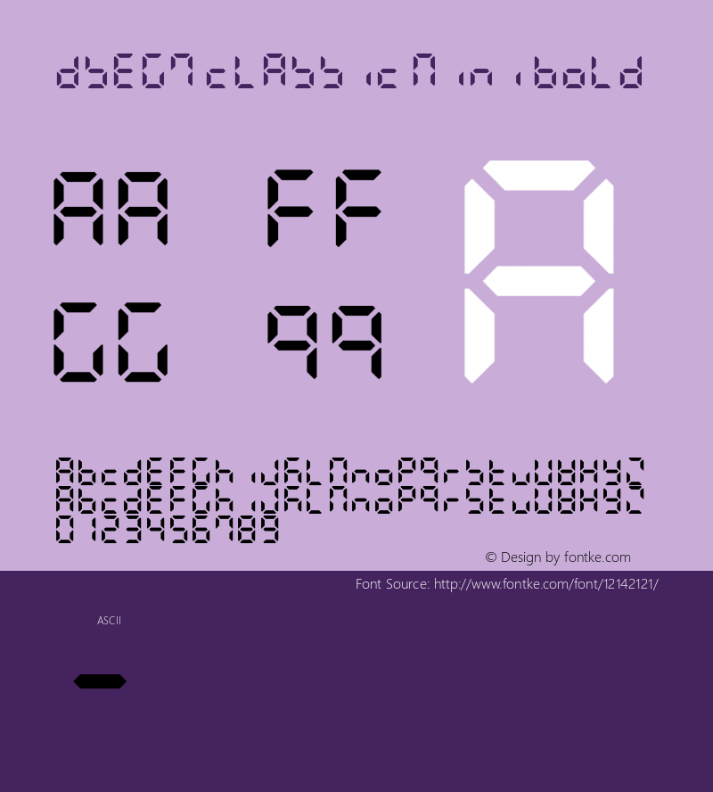 DSEG7 Classic Mini Bold Version 0.2 Font Sample