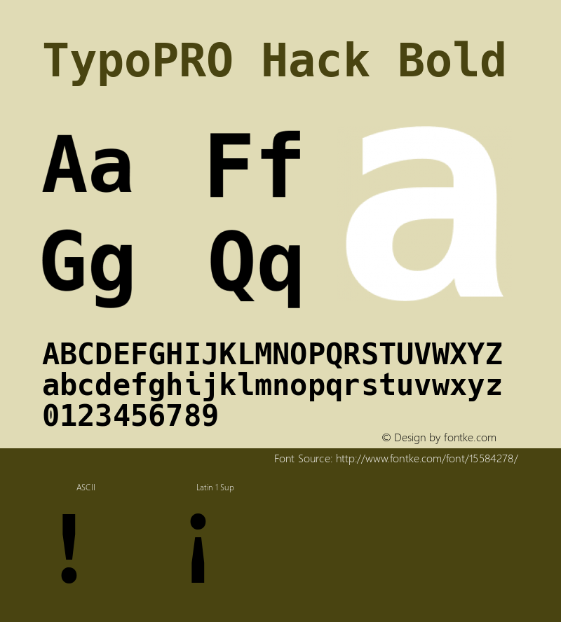 TypoPRO Hack Bold Version 2.010 Font Sample