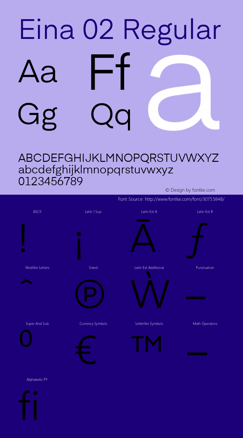 Eina 02 Version 1.00;June 4, 2019;FontCreator 11.0.0.2388 64-bit Font Sample