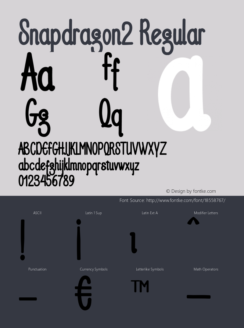 Snapdragon2 Regular Version 1.000 Font Sample