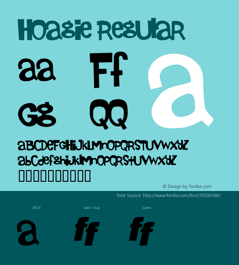 Hoagie Regular Macromedia Fontographer 4.1 1997-06-16 Font Sample
