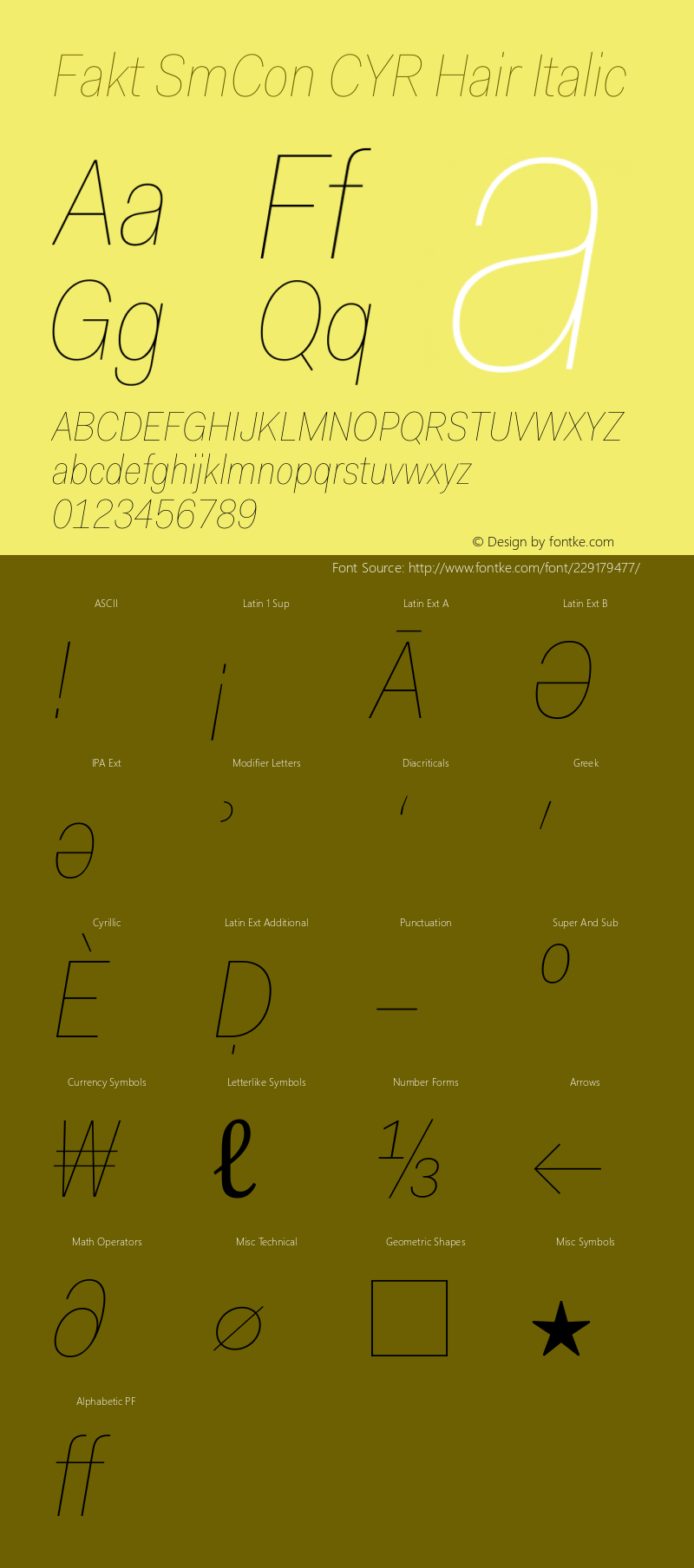 Fakt SmCon CYR Hair Italic Version 4.001; build 0001图片样张