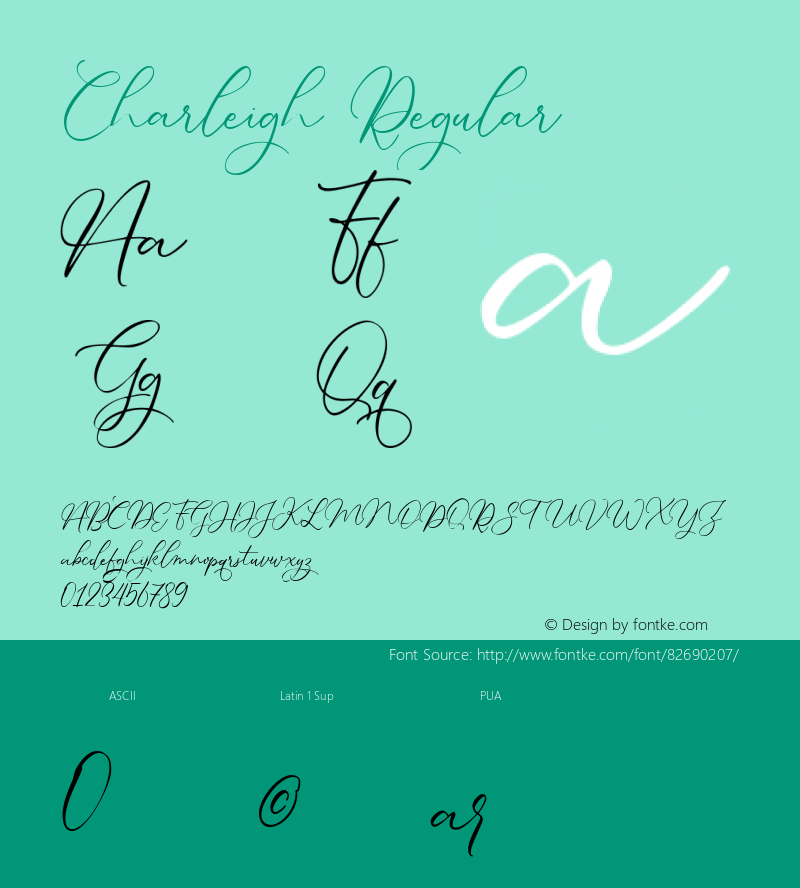 Charleigh Version 1.000 Font Sample