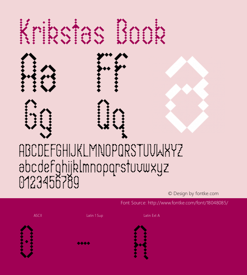 Krikstas Book Version 1.000 2008 initial r Font Sample