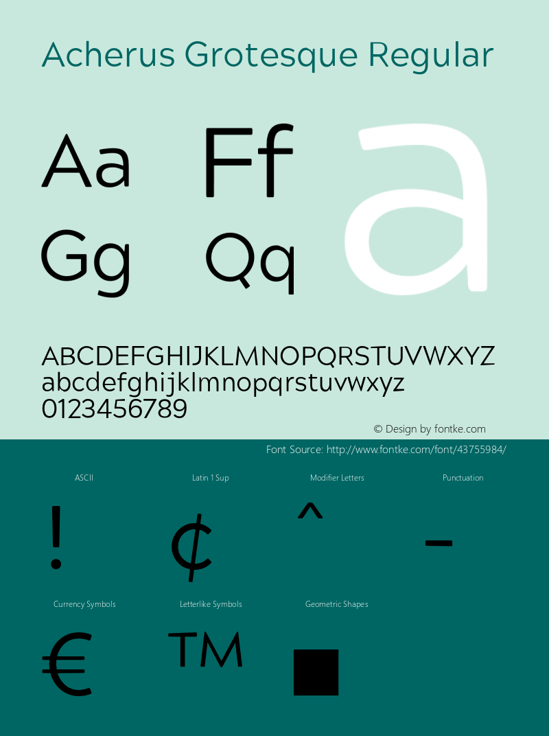 AcherusGrotesque Version 1.000 Font Sample