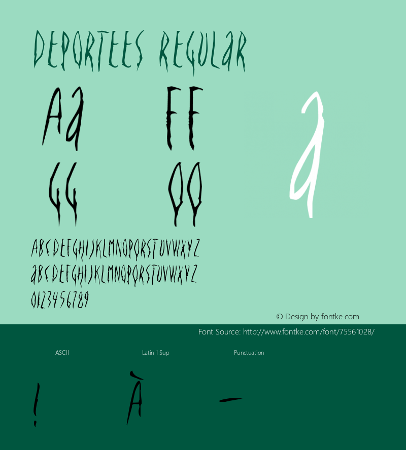 Deportees-Regular Version 1.012 Font Sample