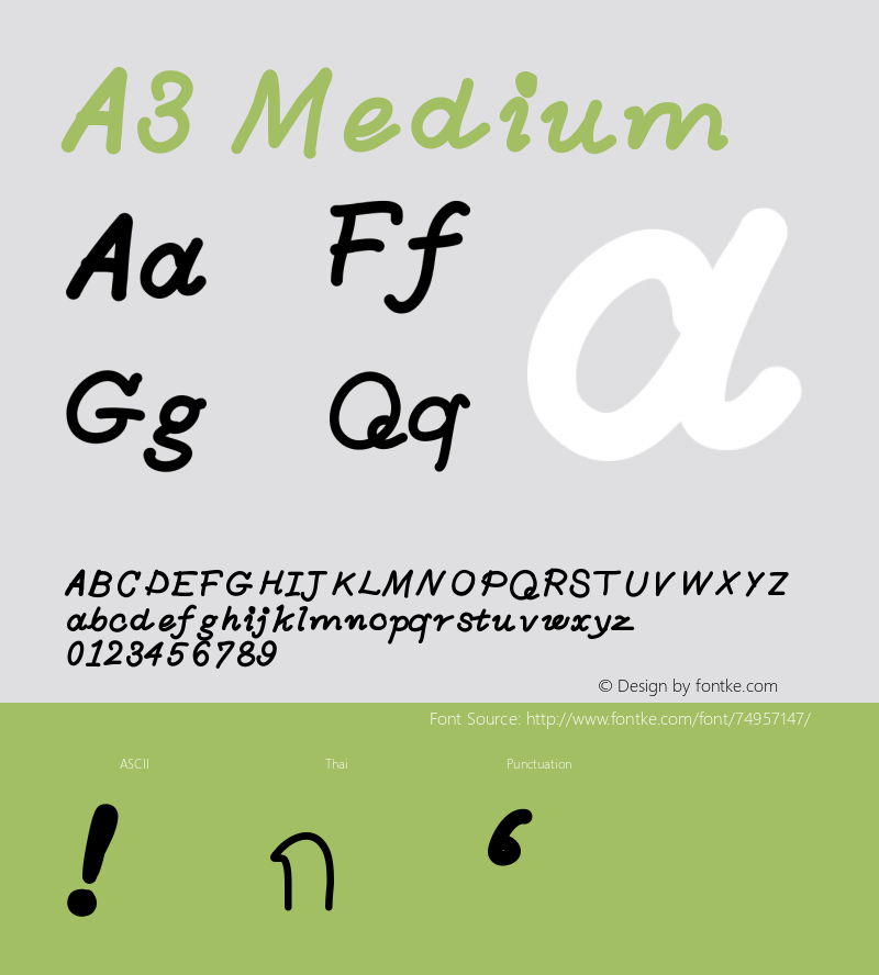 A3 Version 001.000 Font Sample