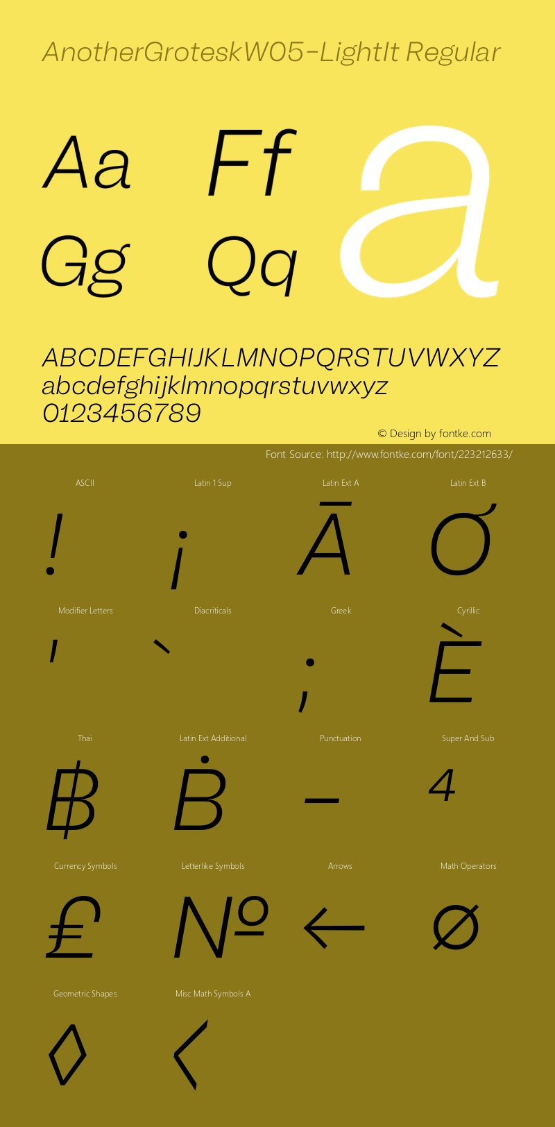 Another Grotesk W05 Light It Version 1.20图片样张