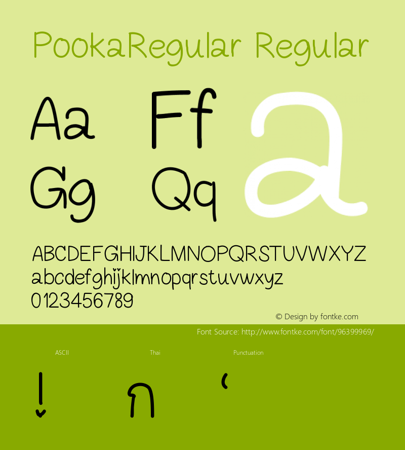 PookaRegular Version 001.000 Font Sample