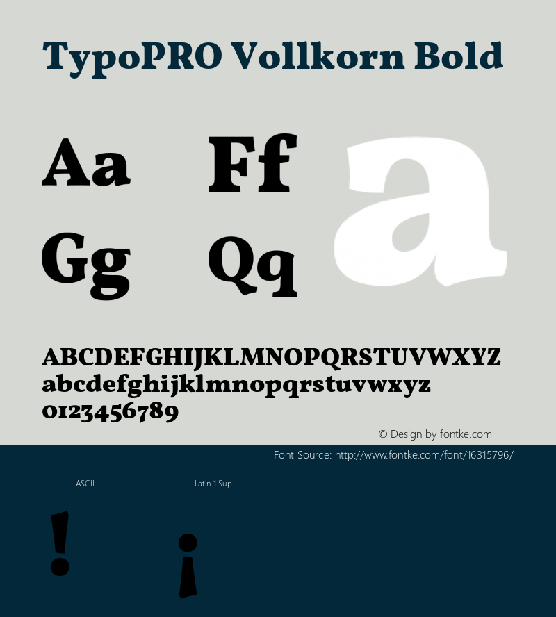 TypoPRO Vollkorn Bold Version 3.005;PS 003.005;hotconv 1.0.70;makeotf.lib2.5.58329 Font Sample