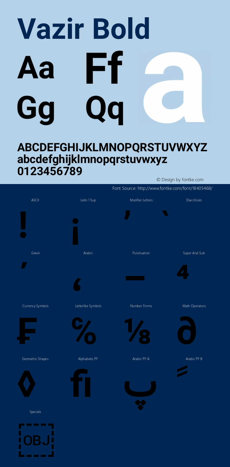 Vazir Bold Version 4.4.0 Font Sample