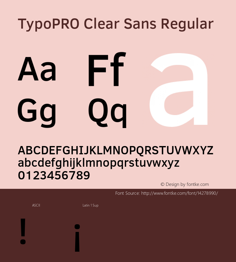 TypoPRO Clear Sans Regular Version 1.00 Font Sample