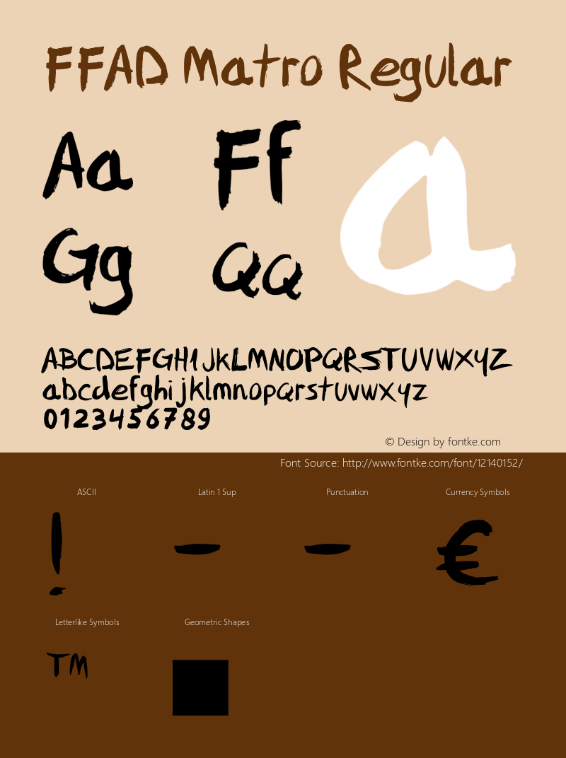 FFAD Matro Regular Version 1.01 Font Sample