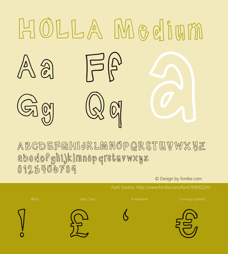 HOLLA Medium Version 001.000 Font Sample