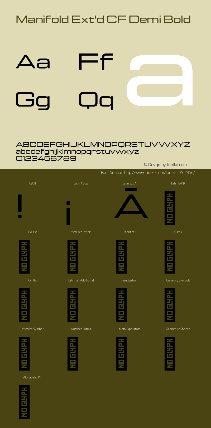 Manifold Ext'd CF Demi Bold Version 4.300;FEAKit 1.0图片样张