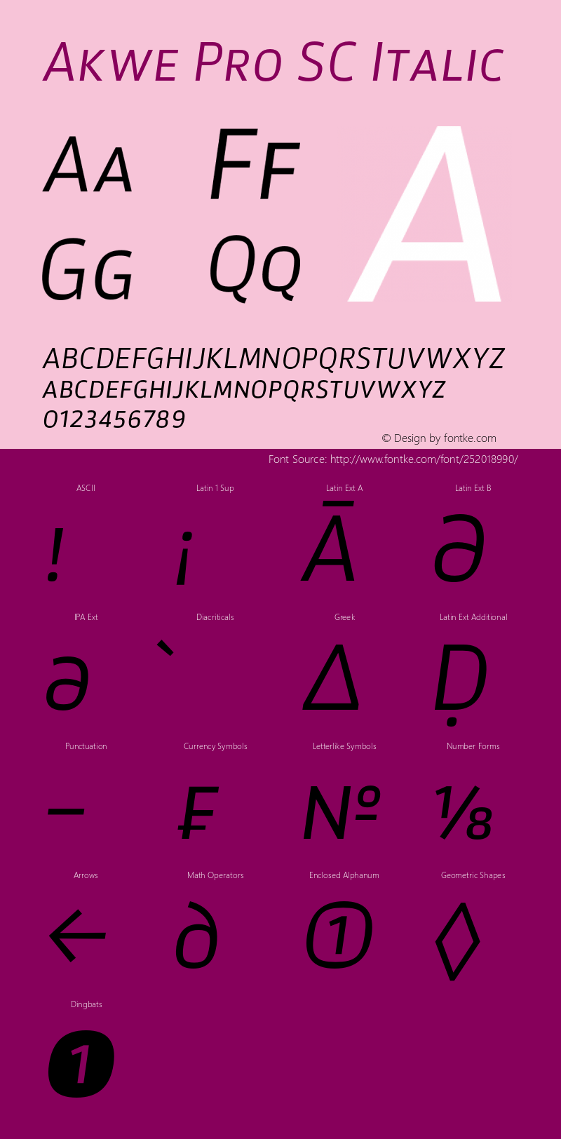 Akwe Pro SC Regular Italic Version 1.000;PS 001.000;hotconv 1.0.88;makeotf.lib2.5.64775图片样张