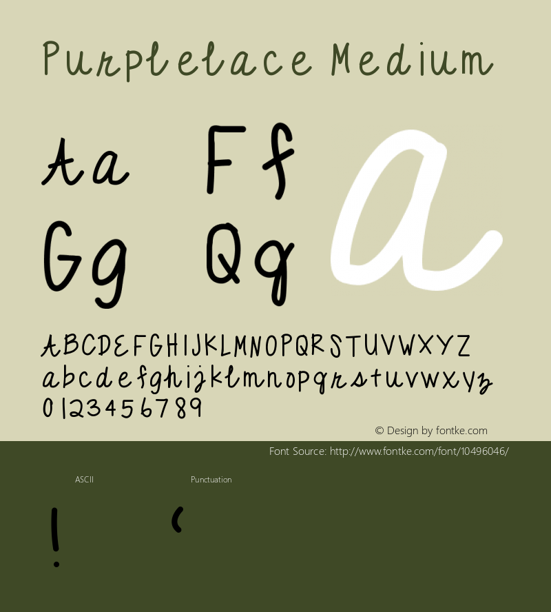 Purplelace Medium Version 001.000 Font Sample
