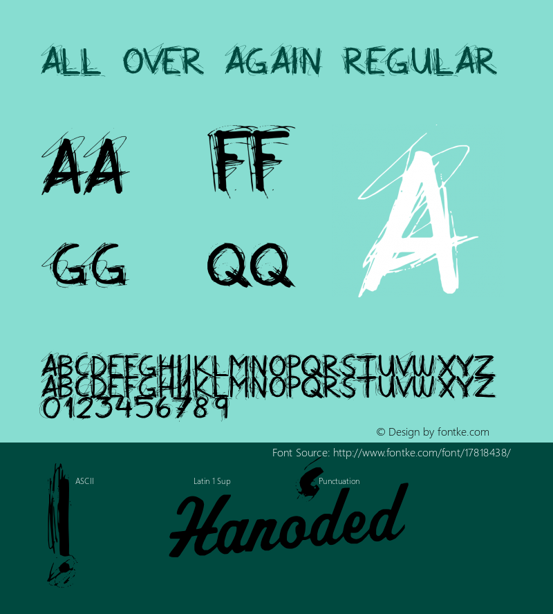 All Over Again Regular Version 1.000 Font Sample