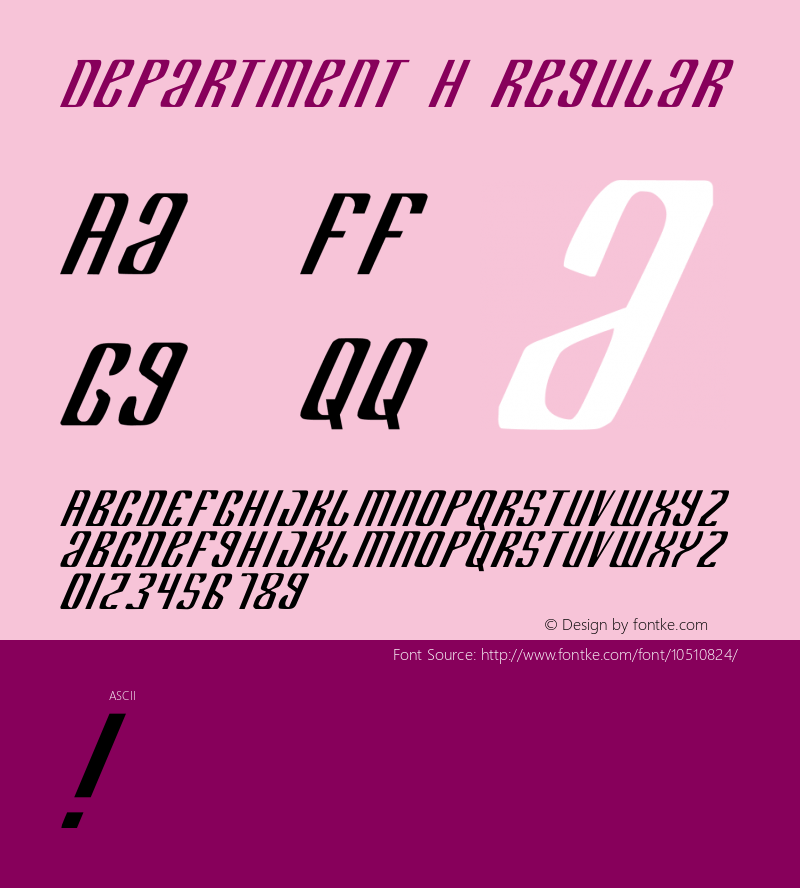 Department H Regular 1 Font Sample