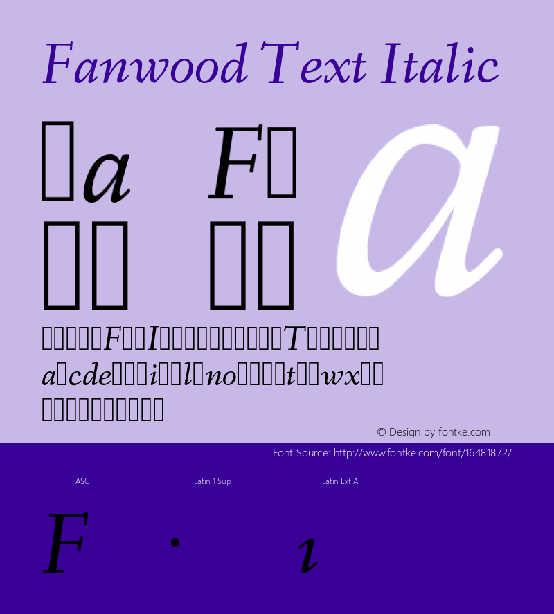 Fanwood Text Italic Version 1.101 Font Sample