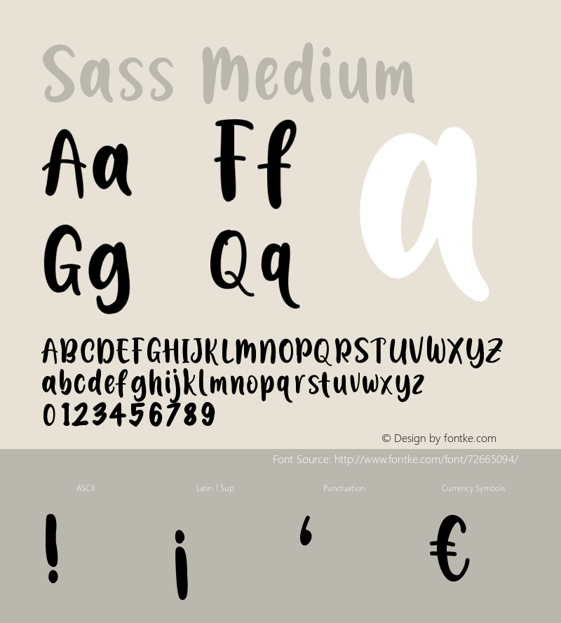 Sass Version 001.000 Font Sample