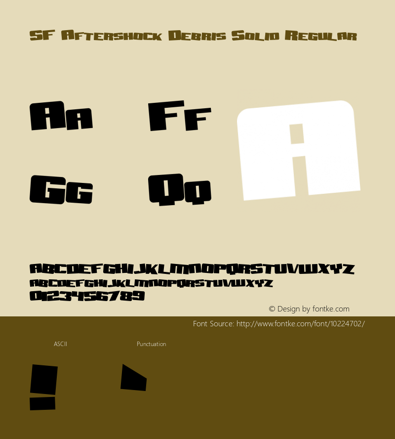 SF Aftershock Debris Solid Regular Version 1.1 Font Sample