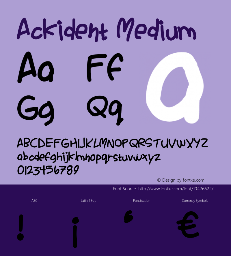 Ackident Medium Version 001.000 Font Sample