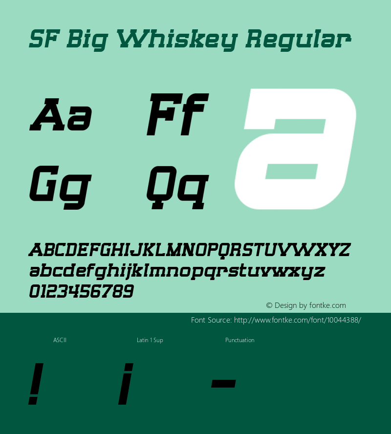 SF Big Whiskey Regular 1.0 Font Sample