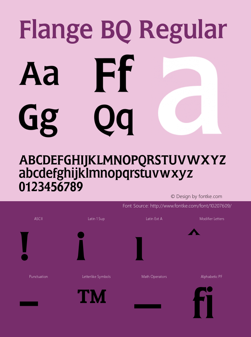 Flange BQ Regular 001.000 Font Sample