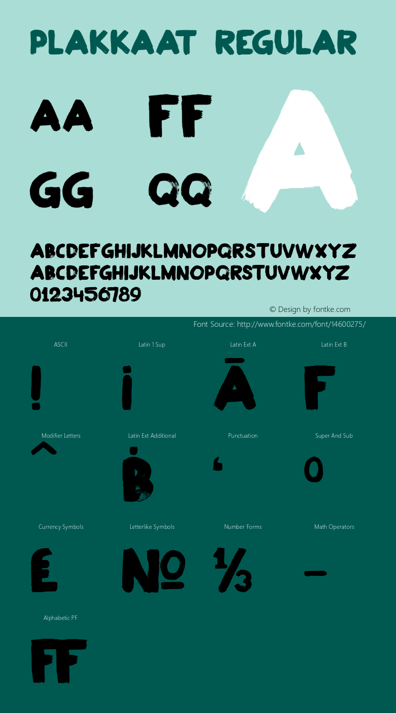 Plakkaat Regular Version 1.006 Font Sample