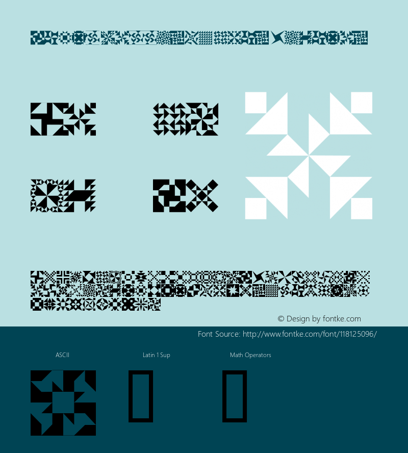 Quilt Patterns Four W05 Regular Version 4.70 Font Sample