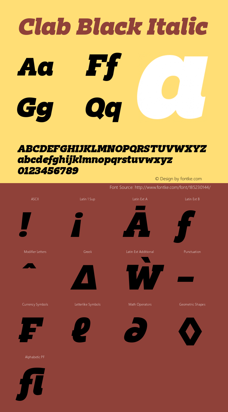 Clab-BlackItalic Version 1.000 | wf-rip DC20190815图片样张