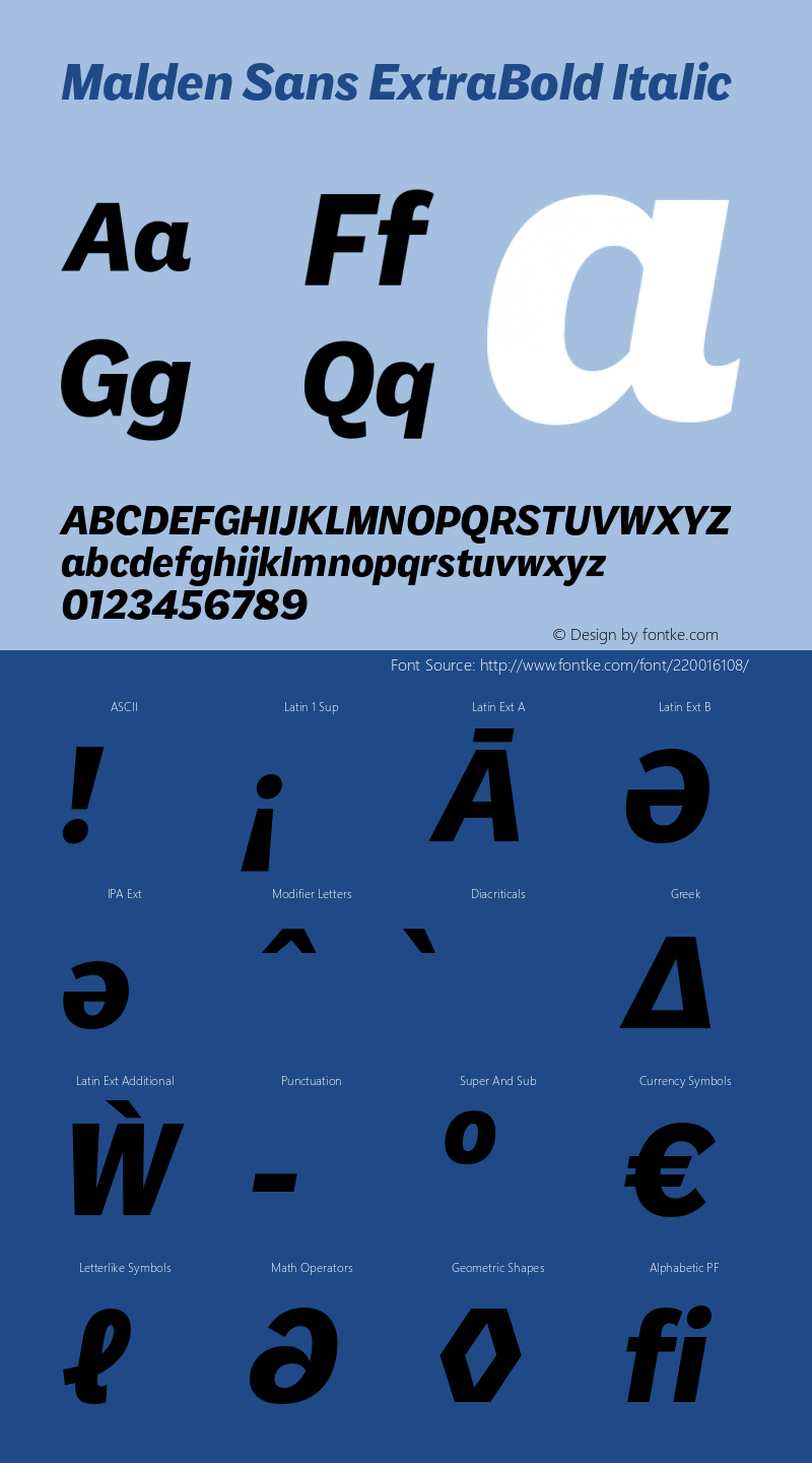 Malden Sans ExtraBold Italic Version 1.00, build 13, s3图片样张