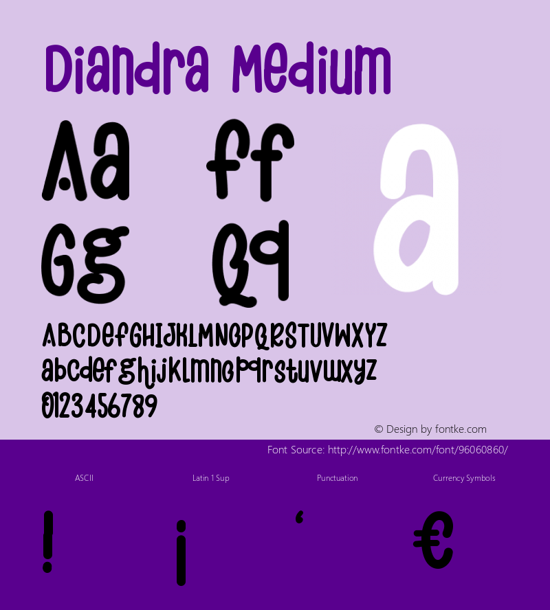 Diandra Version 001.000 Font Sample