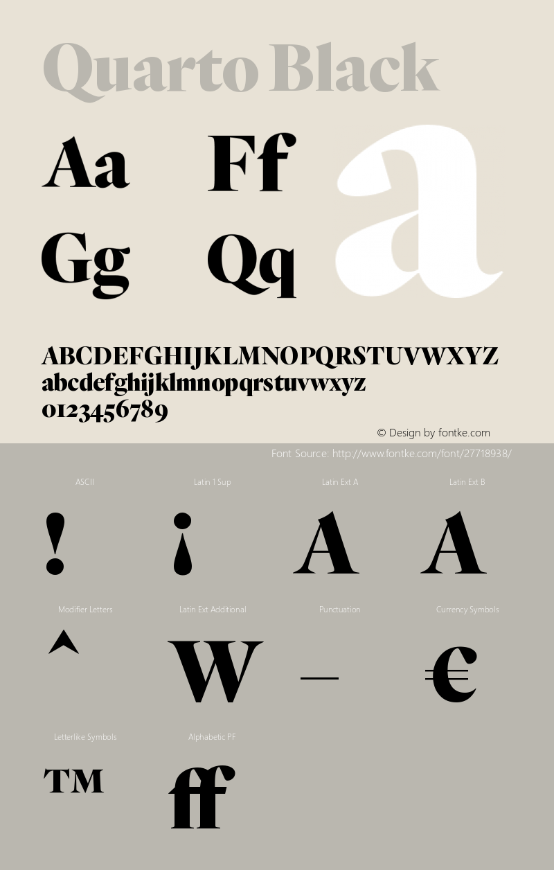 Quarto-Black Version 1.2 Font Sample