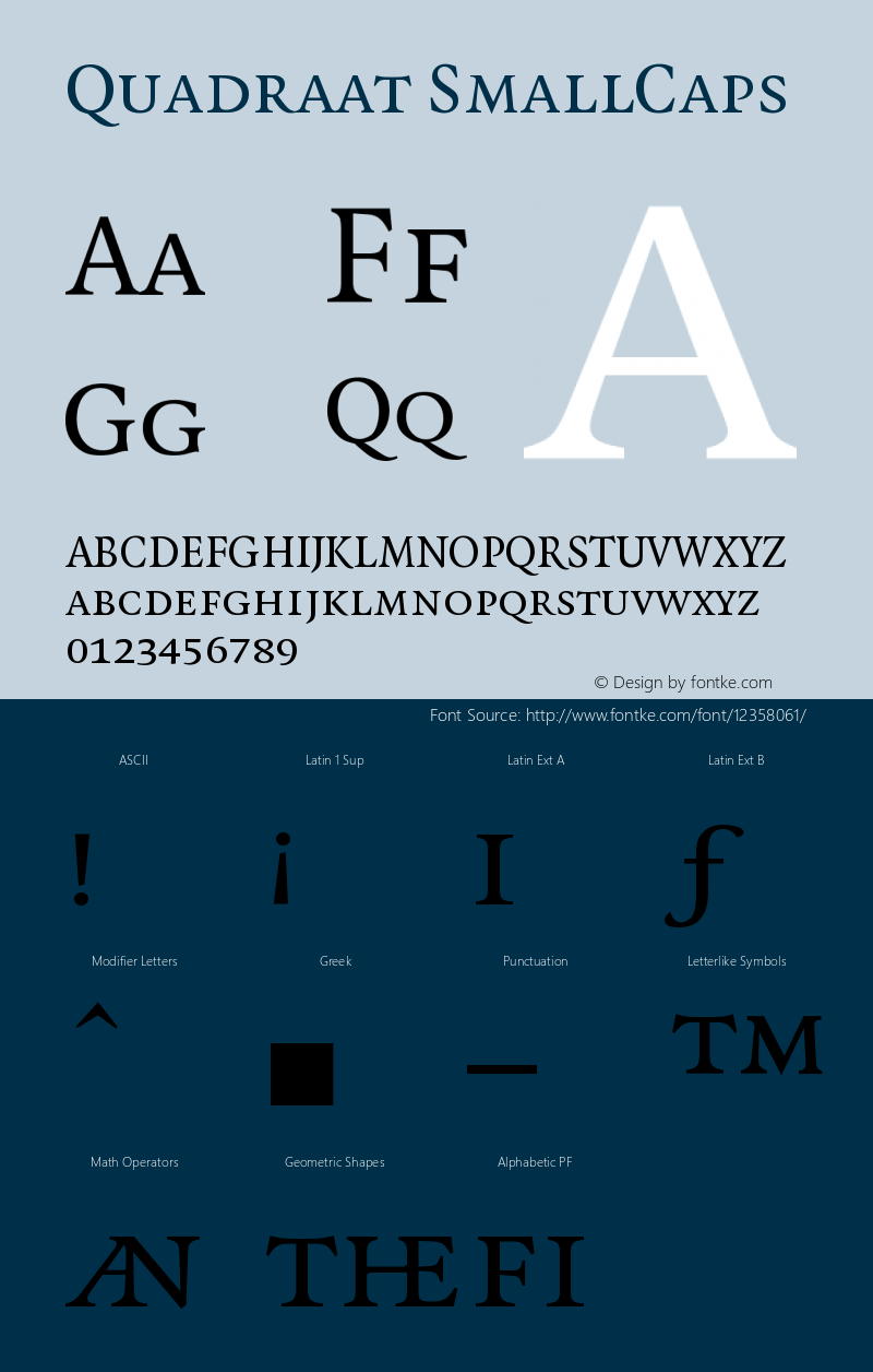 Quadraat SmallCaps Version 001.000 Font Sample