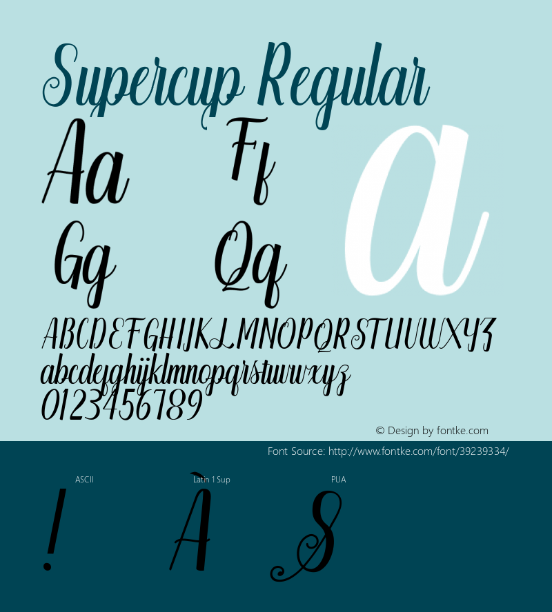 Supercup Version 1.000 Font Sample